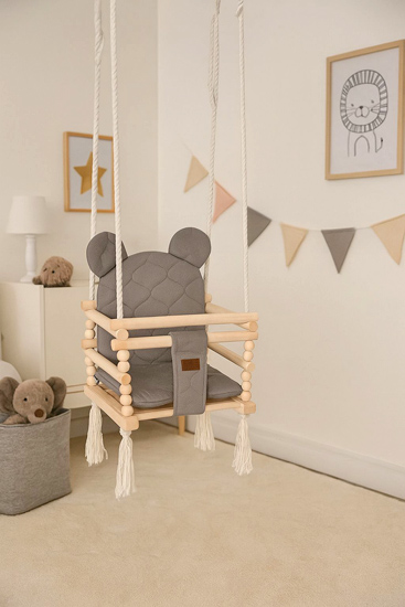 Huśtawka dziecięca z poduszką Gavo szary
