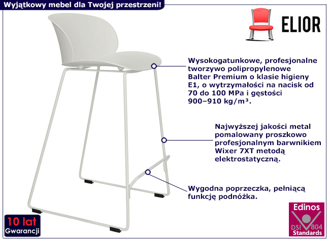 Hoker z profilowanym oparciem Limora kolor biały