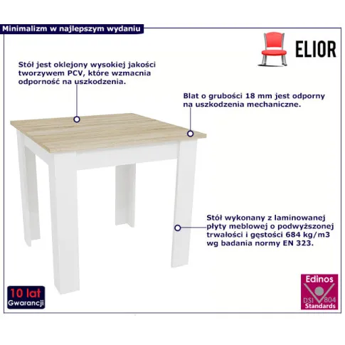 Stół kuchenny sonoma biały Agri