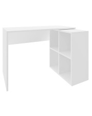 Białe narożne biurko komputerowe z regałem - Ribon w sklepie Edinos.pl