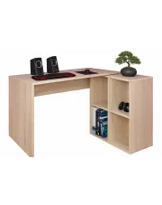 Biurko narożne komputerowe z regałem dąb sonoma - Zordo w sklepie Edinos.pl