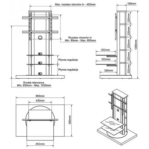Zdjęcie szafka RTV do salonu Koncept czarny połysk | Edinos.pl