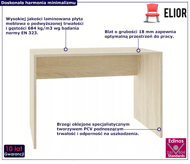 Minimalistyczne biurko dąb sonoma Govi 4X