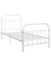 Białe industrialne łóżko metalowe 100x200 cm - Asal w sklepie Edinos.pl