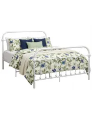 Białe minimalistyczne łóżko metalowe 120 x 200 cm - Etiosa w sklepie Edinos.pl