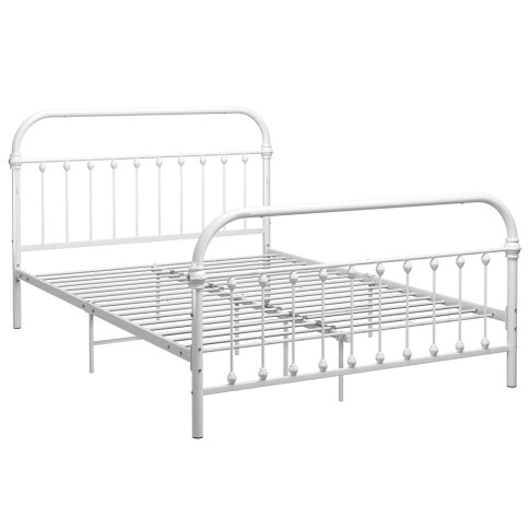 Białe metalowe łóżko Asal