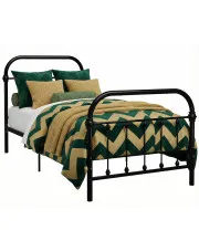 Czarne metalowe łóżko industrialne 90x200 cm - Etiosa w sklepie Edinos.pl