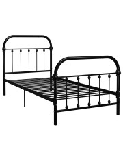 Czarne metalowe łóżko loftowe 100x200 cm - Asal w sklepie Edinos.pl
