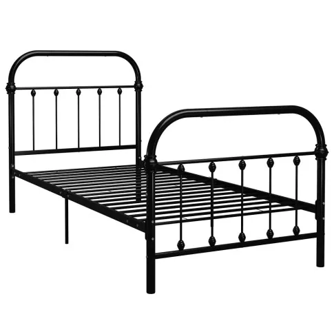Czarne metalowe łóżko Asal