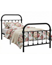 Czarne metalowe łóżko loftowe 100x200 cm - Etiosa w sklepie Edinos.pl