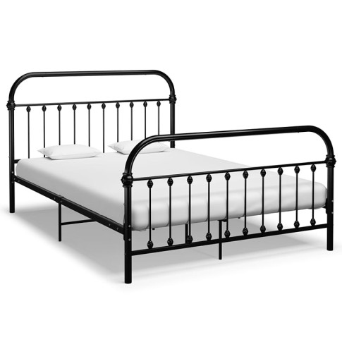 Czarne podwójne łóżko Asal