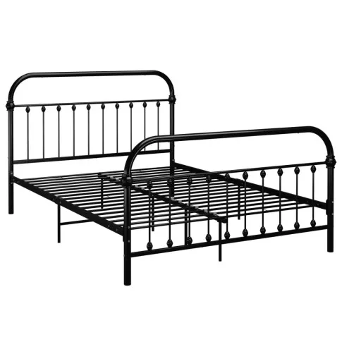 Czarne industrialne łóżko Asal