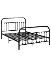 Czarne metalowe łóżko w stylu loft 140x200 cm - Asal w sklepie Edinos.pl