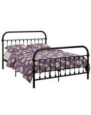 Czarne metalowe łóżko w stylu loft 140x200 cm - Etiosa w sklepie Edinos.pl