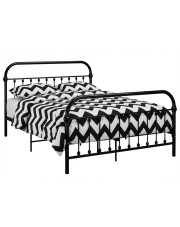 Czarne minimalistyczne łóżko metalowe 180x200 cm - Etiosa w sklepie Edinos.pl