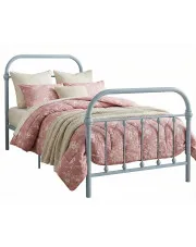 Szare metalowe łózko pojedyncze 90x200 cm - Etiosa w sklepie Edinos.pl