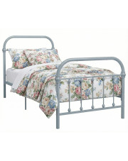 Szare metalowe łózko w stylu loft 100x200 cm - Etiosa w sklepie Edinos.pl