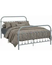 Szare metalowe łóżko industrialne 140x200 cm - Etiosa w sklepie Edinos.pl