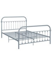 Szare metalowe łóżko w stylu loftowym 160x200 cm - Asal w sklepie Edinos.pl