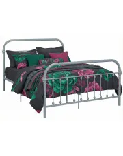 Szare metalowe łóżko w stylu loftowym 160x200 cm - Etiosa w sklepie Edinos.pl