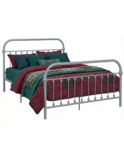 Szare metalowe łóżko w stylu industrialnym 180x200 cm - Etiosa w sklepie Edinos.pl