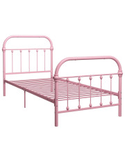 Różowe pojedyncze łóżko metalowe 90x200 cm - Asal w sklepie Edinos.pl