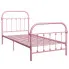 Różowe pojedyncze łóżko metalowe 90x200 cm - Asal