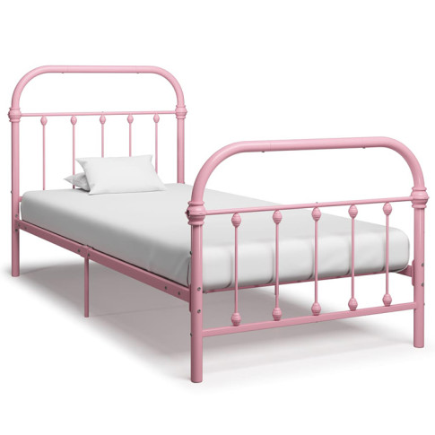 Różowe minimalistyczne łóżko Asal