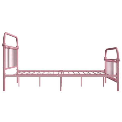 Różowe metalowe łózko w stylu loft Asal