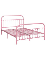 Różowe metalowe łóżko loftowe 120x200 cm - Asal w sklepie Edinos.pl