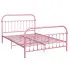 Różowe metalowe łóżko loftowe 120x200 cm - Asal