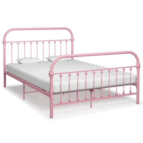 Industrialne różowe łóżko metalowe Asal
