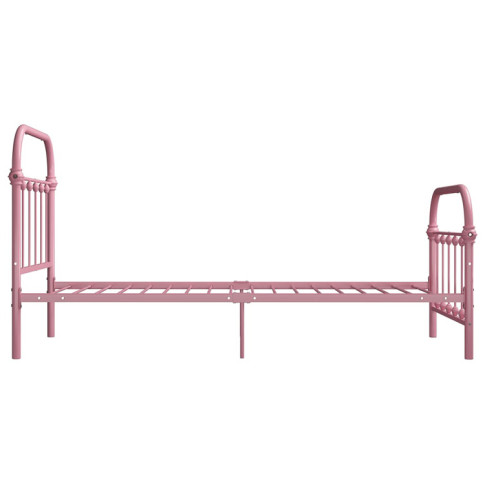 Metalowe różowe łózko loft Asal
