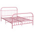 Różowe metalowe łóżko 160x200 cm - Asal