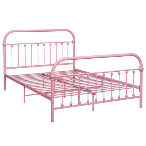 Różowe metalowe łóżko Asal