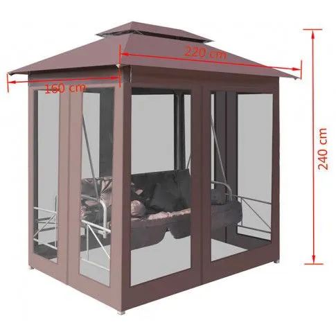 Szczegółowe zdjęcie nr 10 produktu Altana ogrodowa z huśtawką Marja - kawowa
