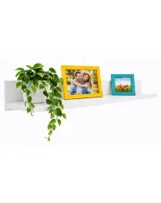 Biała nowoczesna półka wisząca 80 cm - Hagi w sklepie Edinos.pl