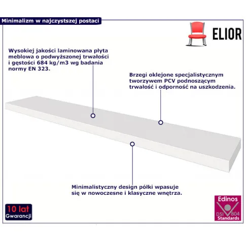 Biała minimalistyczna półka Ikla