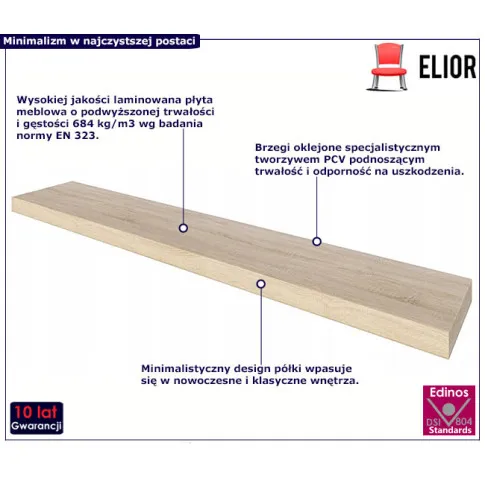 Półka minimalistyczna dąb sonoma Ikla