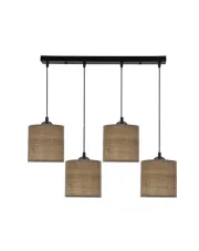 Orzechowa lampa wisząca z czterema kloszami - V177-Onagi w sklepie Edinos.pl