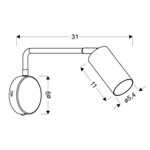 Czarny minimalistyczny kinkiet ścienny V179-Kanoni