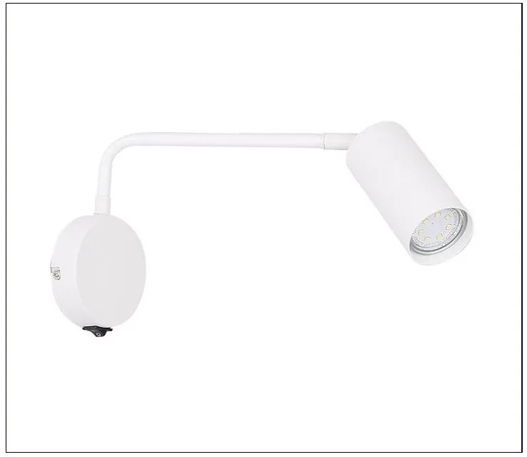 Produkt Biały kinkiet ścienny ze zmiennym kątem nachylenia - V179-Oddy