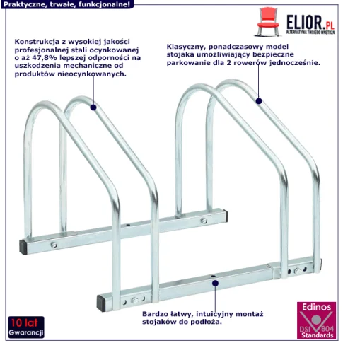 stojak ze stali ocynkowanej na dwa rowery sirin 2x jpg