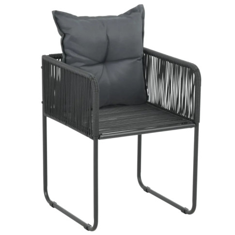Czarne krzesło Apulla 6X z poduszką