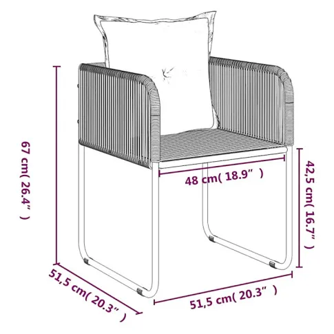 Wymiary krzesła Apulla 5X
