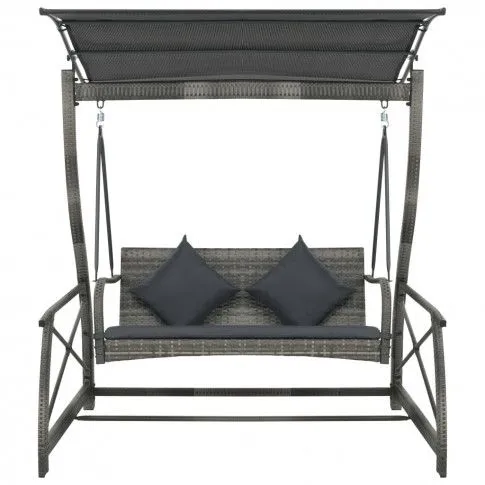 Fotografia Huśtawka ogrodowa z polirattanu grafitowa Baffic z kategorii Huśtawki