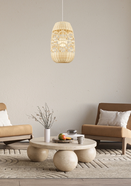 Biała lampa wisząca - K398-Emido