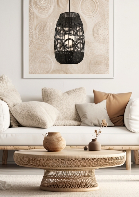 Czarna lampa wisząca - K398-Ratto