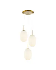 Złota lampa wisząca z okrągłą podstawą - K399-Tiriza w sklepie Edinos.pl