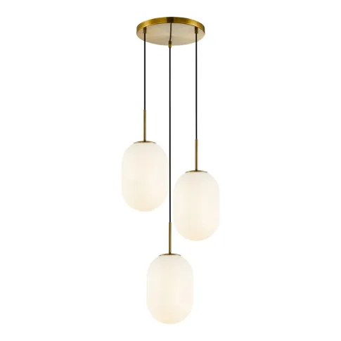 Złota lampa wisząca z okrągłą podstawą - K399-Olion